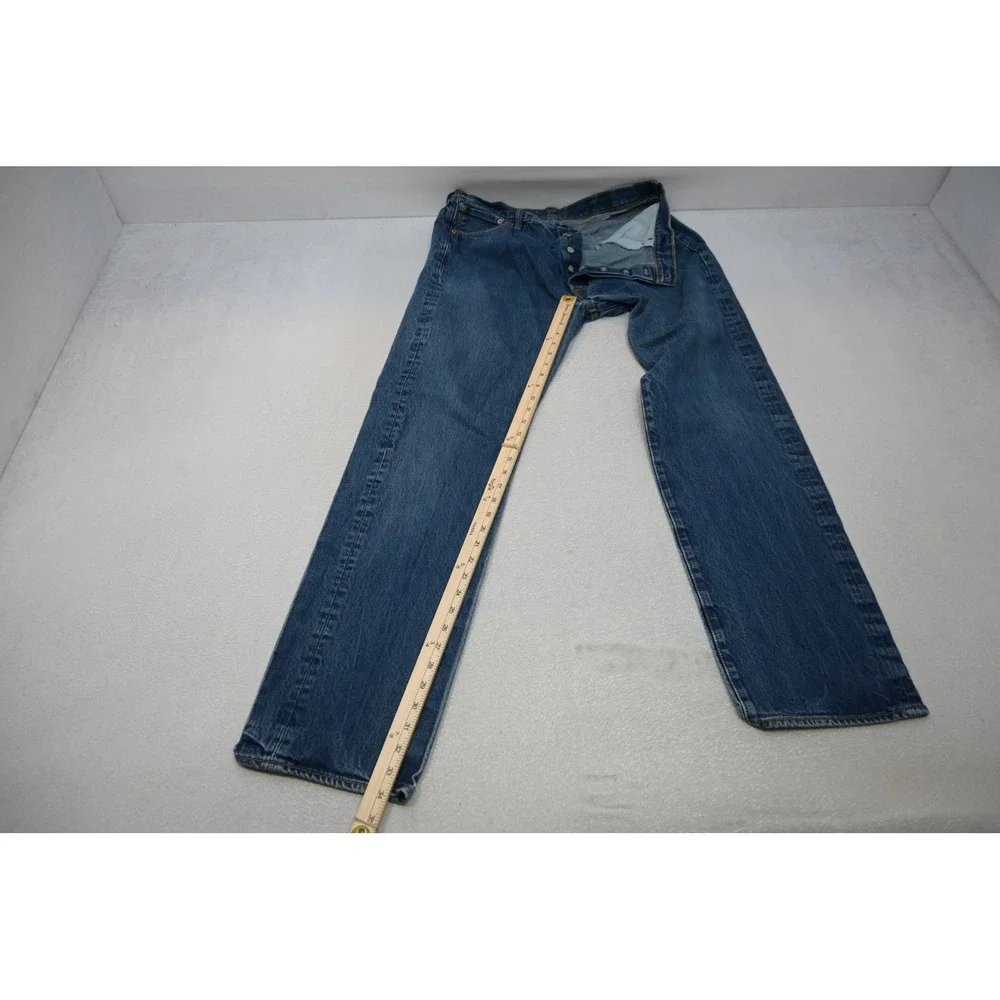 Levis 501 Original Fit Jeans Mens 38x34 Blue Straight Leg Button Fly Excellent